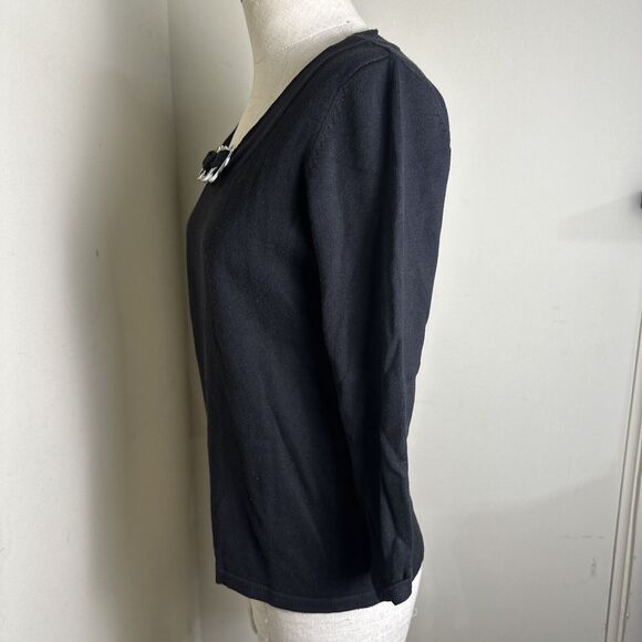 Lauren Conrad Women's Cream Tan Stripe Long Sleeve Lightweight Top Lace Sz Med - Picture 4 of 8